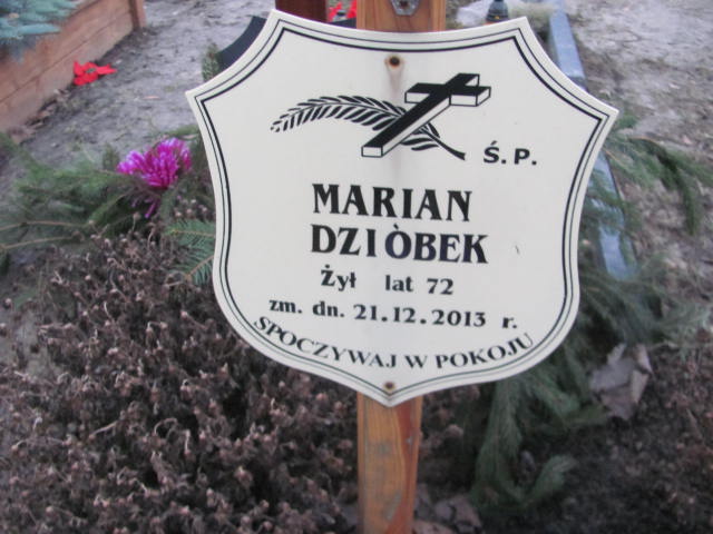 Marian Dzióbek 1941 Inowrocław - Grobonet - Wyszukiwarka osób pochowanych